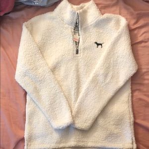 VS PINK Sherpa Quarter Zip Pullover